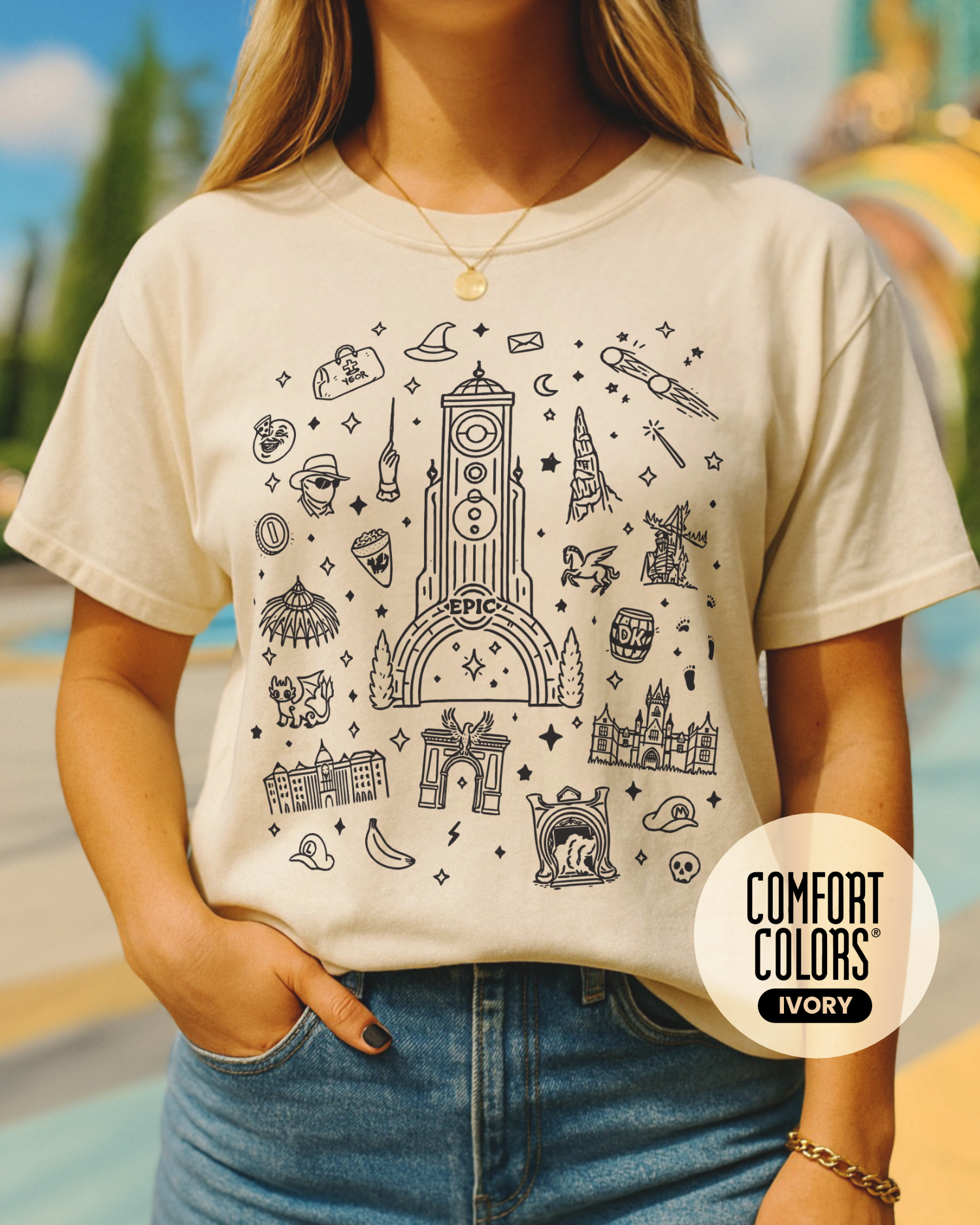 Epic Universe Doodle Tee